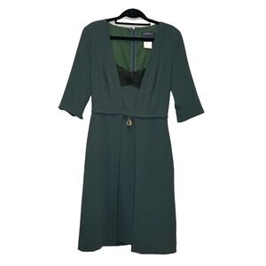 CLASS ROBERTO CAVALLI Office Siren Snake Charm Designer Italian Green Dress 8